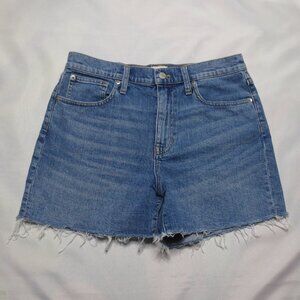 J. CREW womens SHORTS blue DENIM high rise JEAN frayed VINTAGE SIZE 29